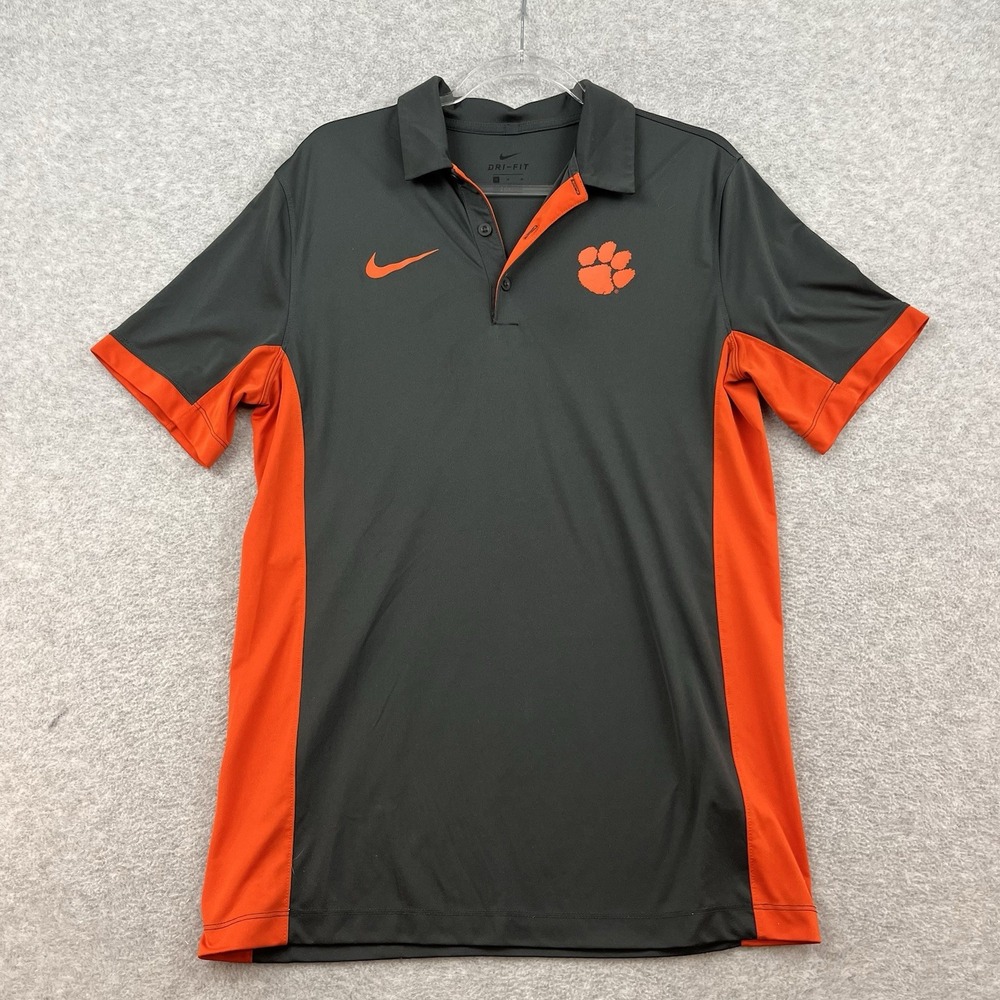 Nike Dri-Fit Men's M‎ Clemson Tigers Short Sleeve Golf Polo Shirt Stretch Logo